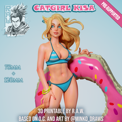 Catgirl Kisa - Beach Girl Pinup