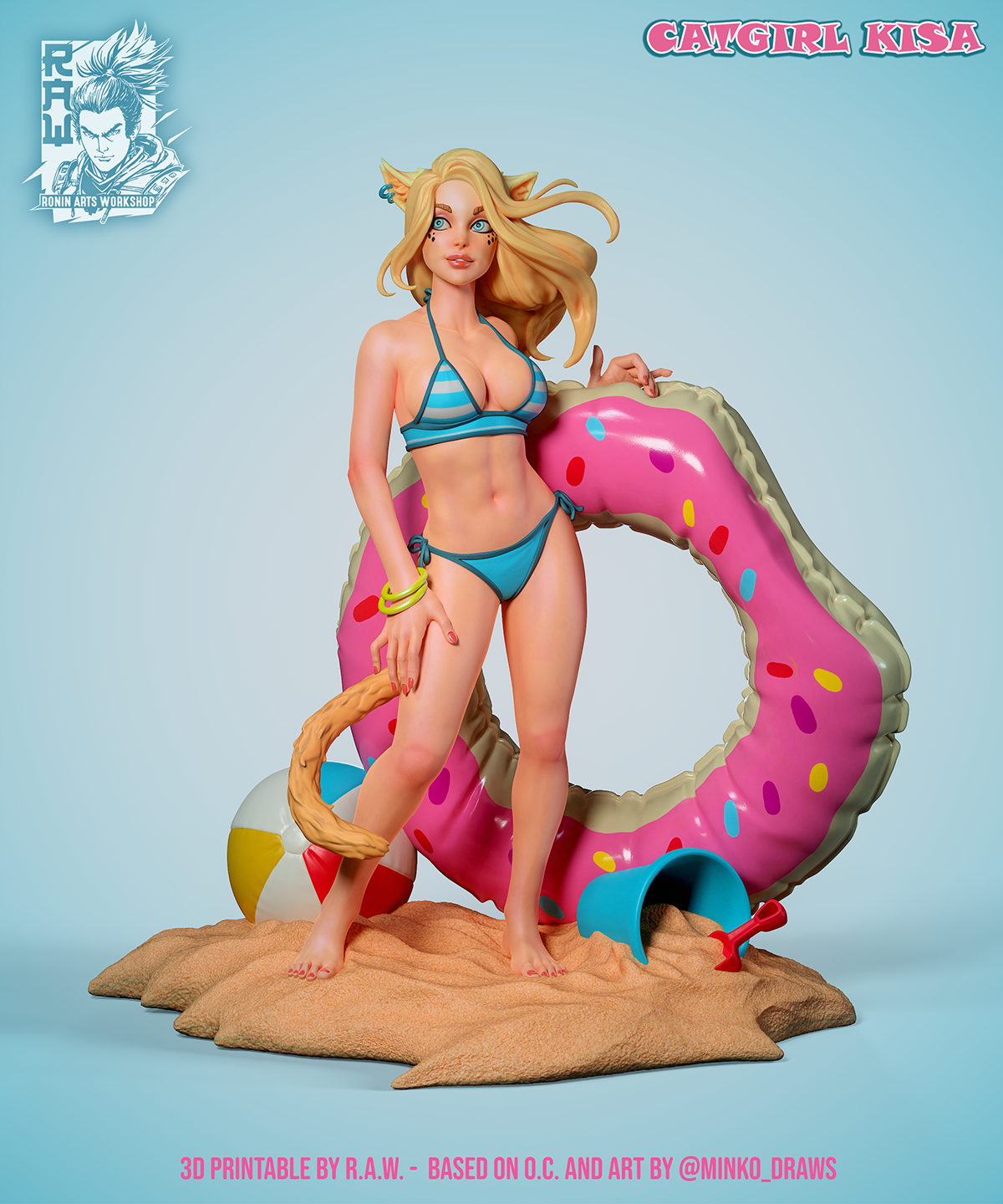 Catgirl Kisa - Beach Girl Pinup