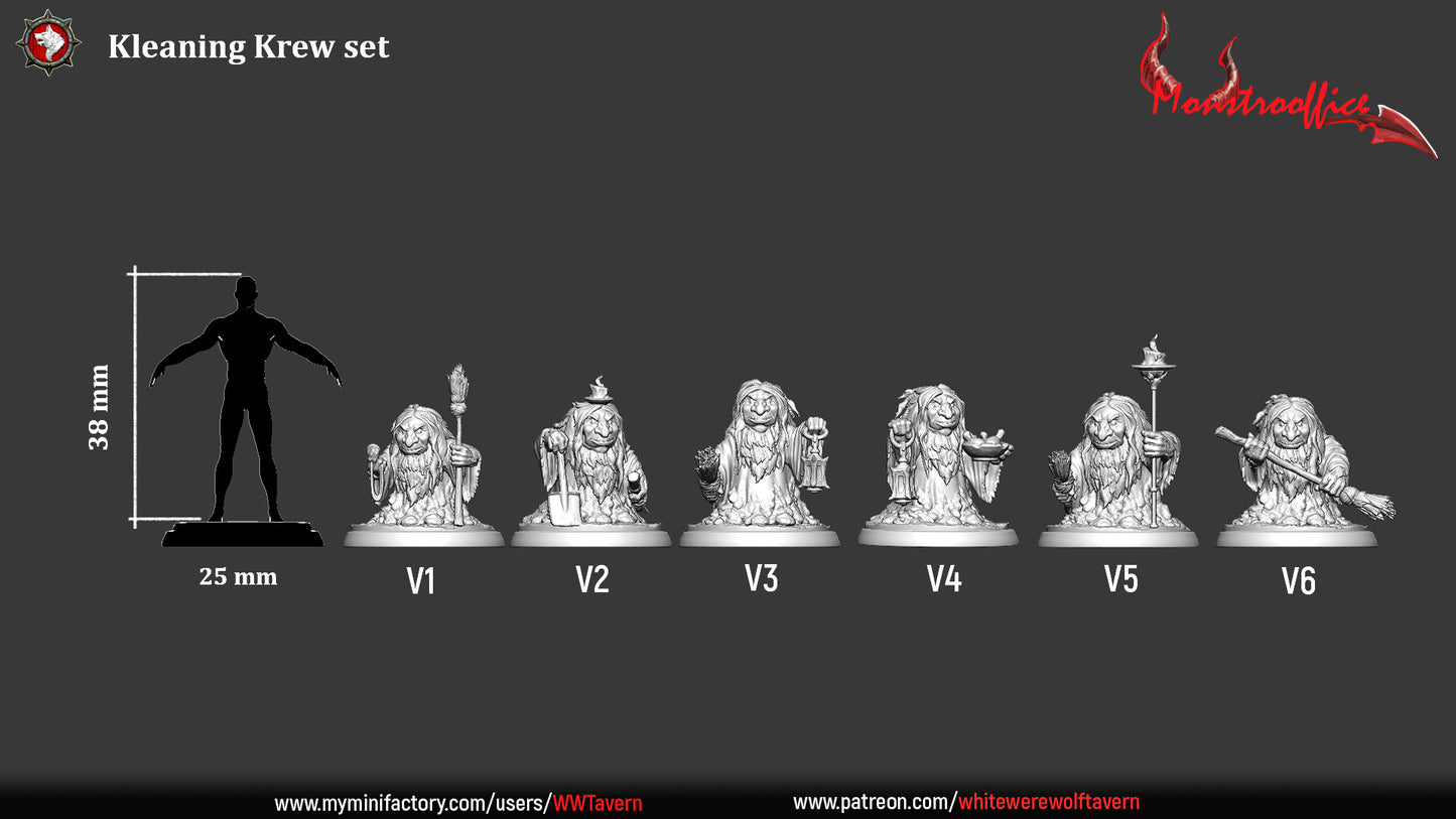 Cleaning Crew set | Monstrooffice | Resin 3D Printed Miniature | White Werewolf Tavern | DnD
