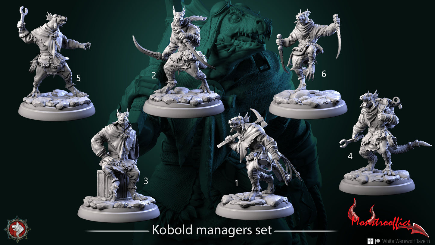 Kobold Managers set | Monstrooffice | Resin 3D Printed Miniature | White Werewolf Tavern | DnD