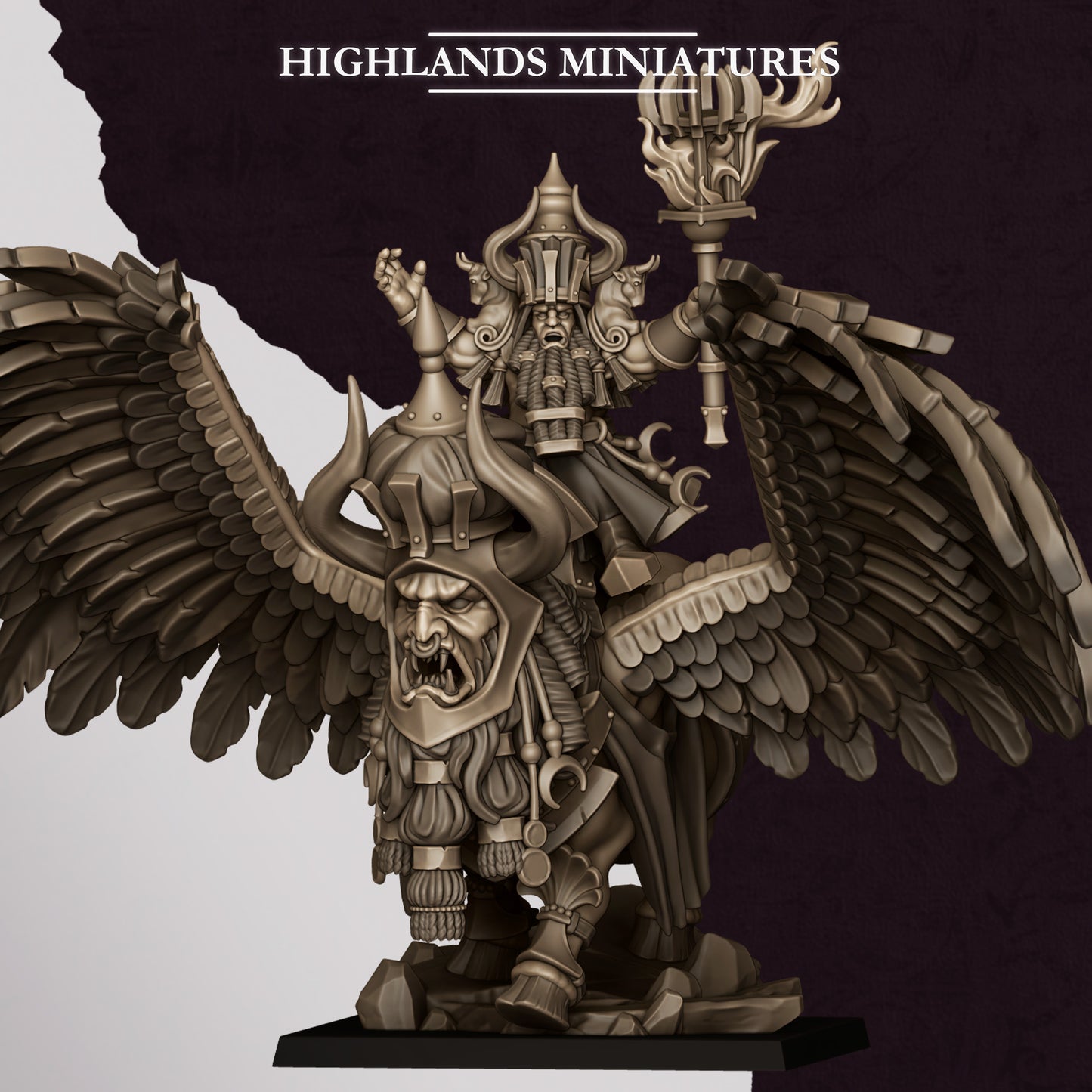 Great Sorcerer Of Marduk On Lamassu | Sons of Marduk | Highlands Miniatures