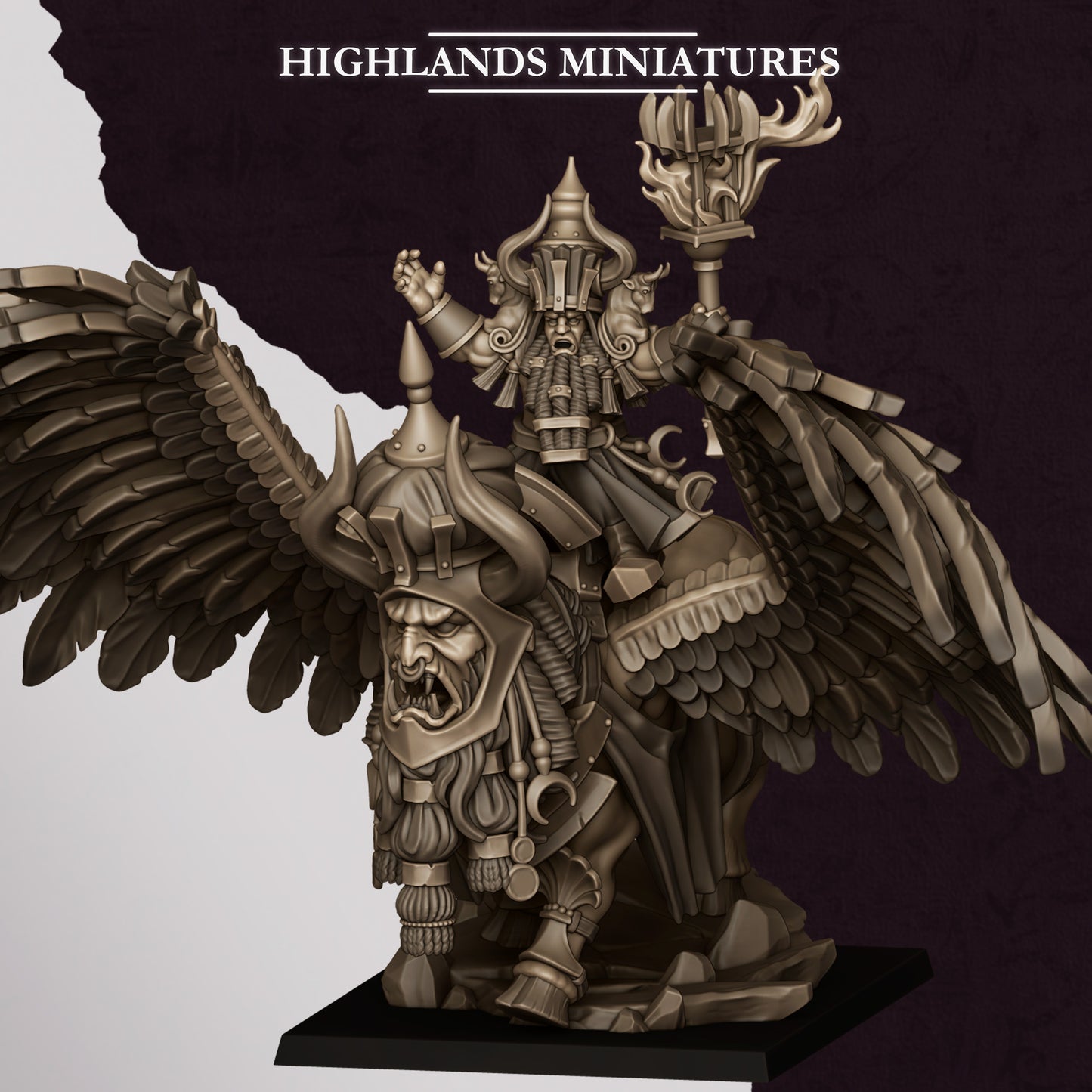 Great Sorcerer Of Marduk On Lamassu | Sons of Marduk | Highlands Miniatures