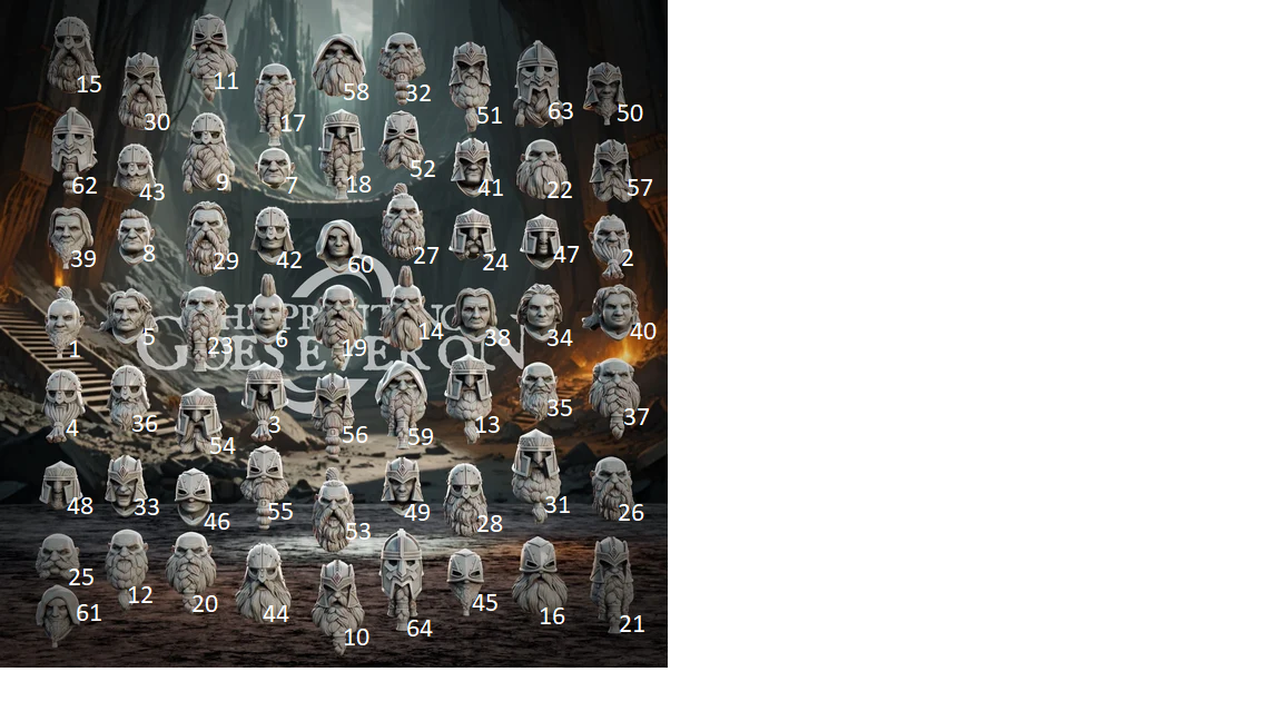 Bits - Dwarven Heads | Tales of the Deep | MESBG | The Printing Goes Ever On