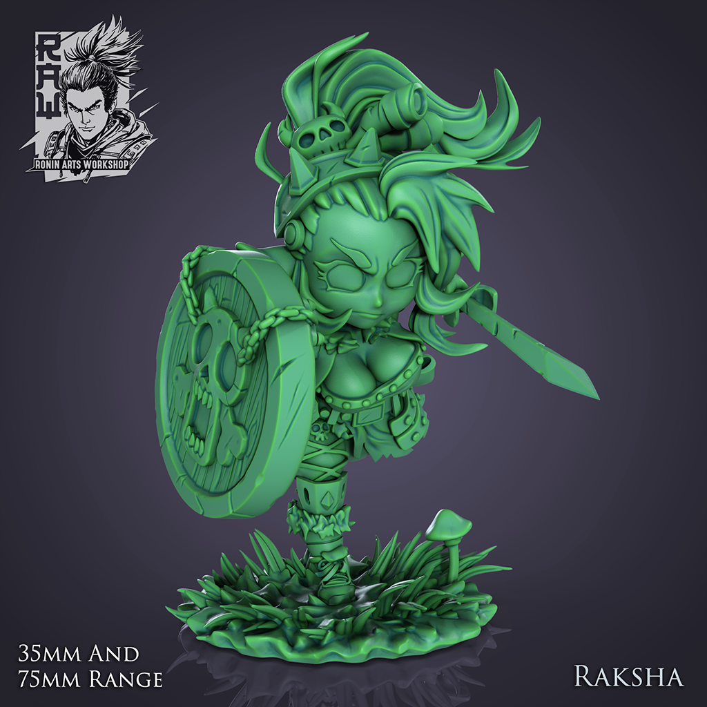 Raksha the Warrior - Chibi Goblin Girl | Ronin Arts Workshop