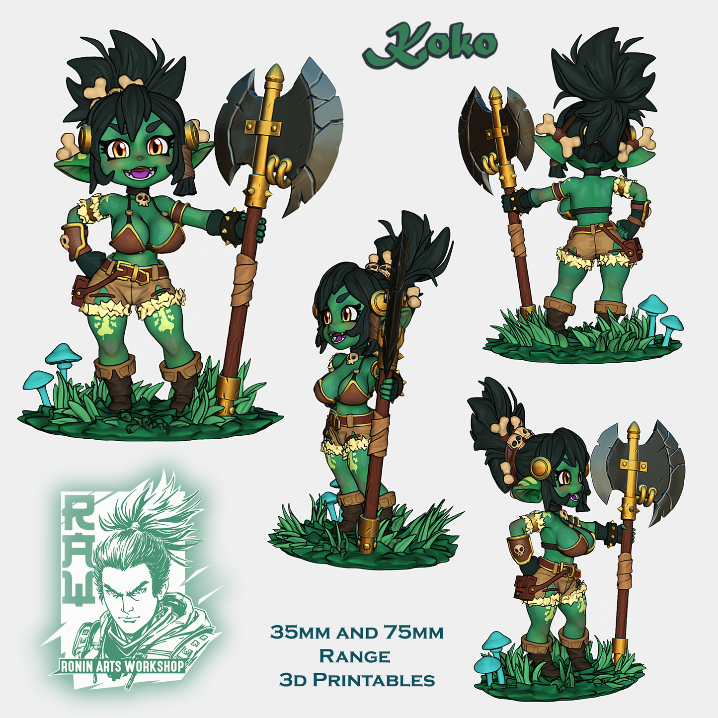 Koko the Barbarian - Chibi Goblin Girl | Ronin Arts Workshop