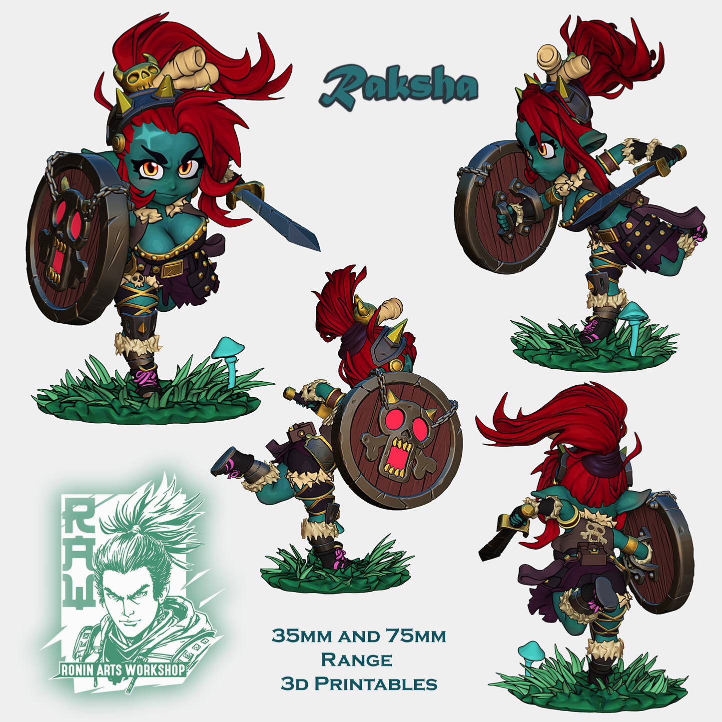 Raksha the Warrior - Chibi Goblin Girl | Ronin Arts Workshop