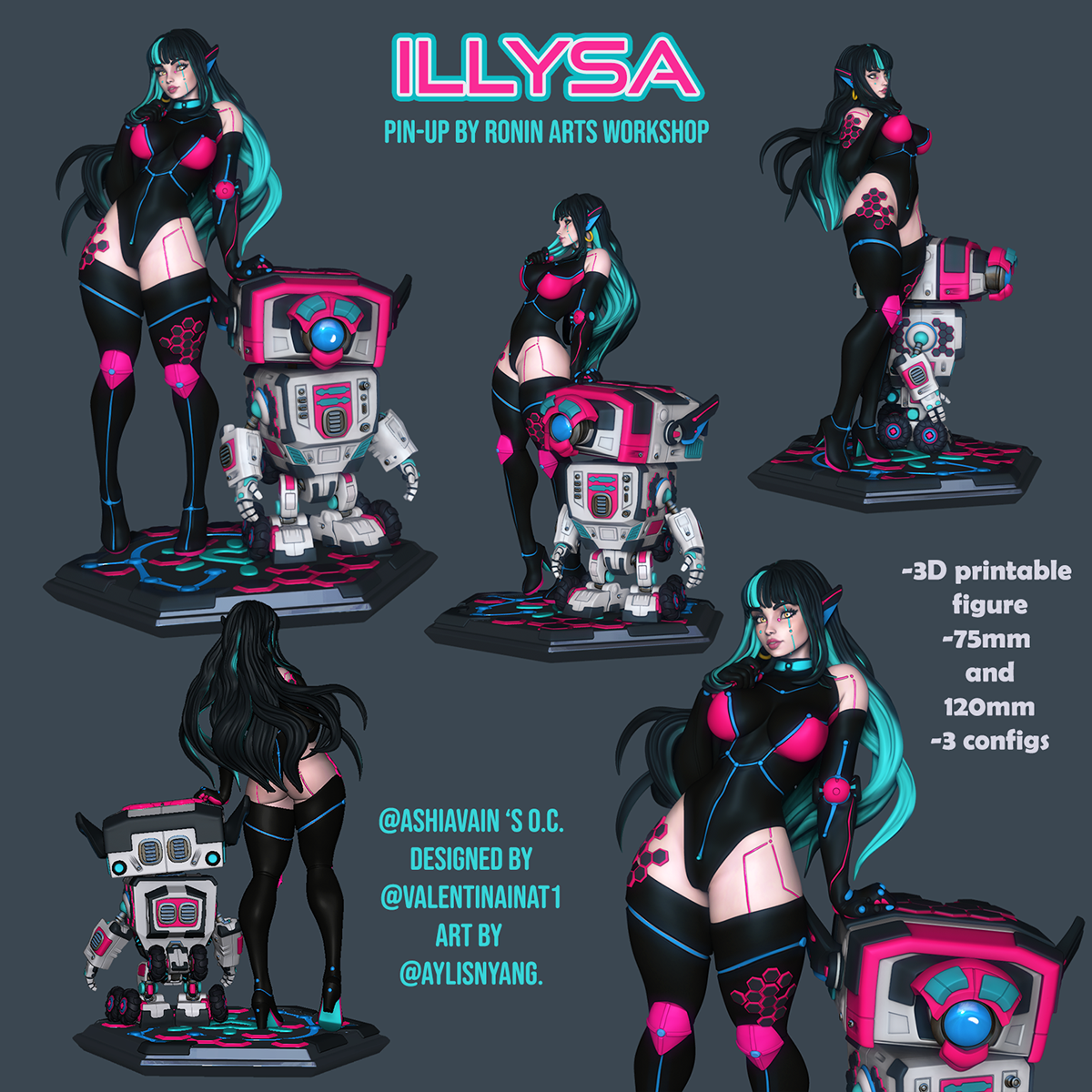 Illysa | Clothed or Nude | Resin 3D Printed Pinup | Ronin Arts Workshop