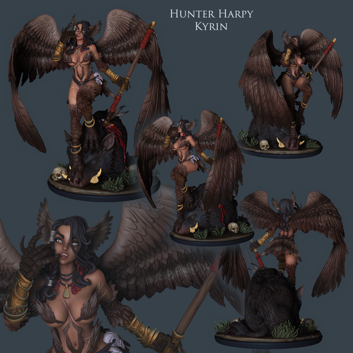 Harpy Swarm - Kyrin | NSFW or SFW | Resin 3D Printed Pinup | Ronin Arts Workshop