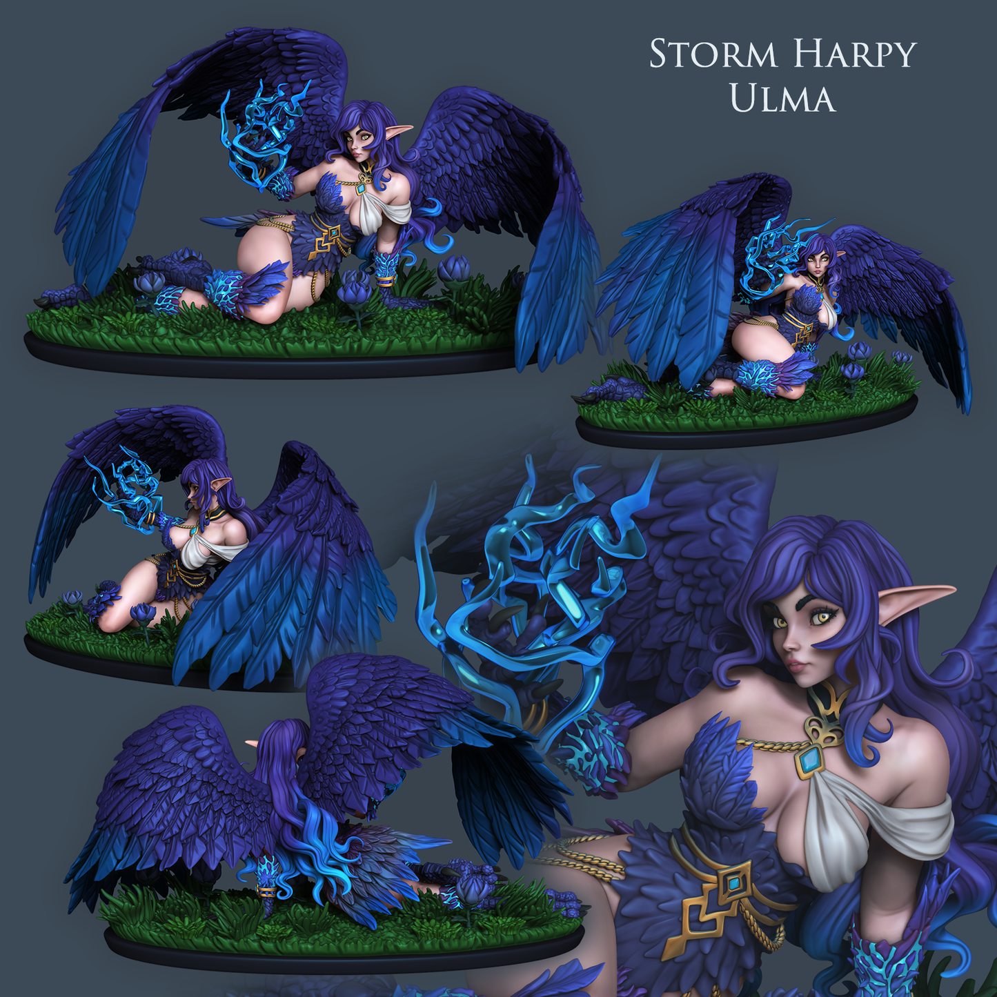 Harpy Swarm - Ulma | NSFW or SFW | Resin 3D Printed Pinup | Ronin Arts Workshop