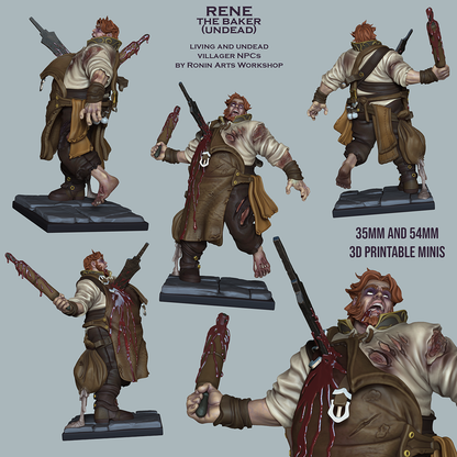Rene The Baker - (Living or Undead Version) | Fantasy RPG Miniatures | Ronin Arts Workshop