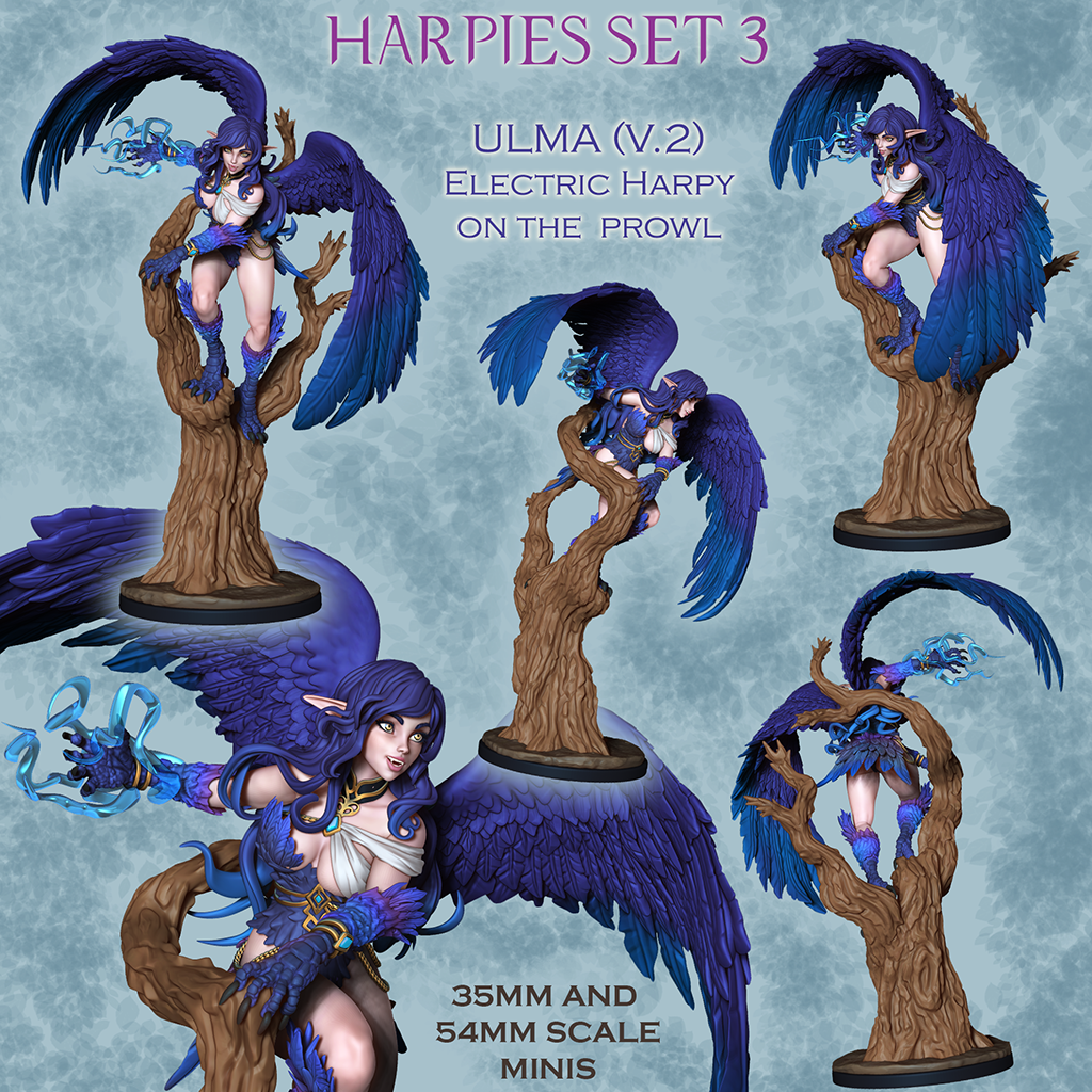 Storm Harpy Ulma - Tree Stalking Pose | Pinups | Ronin Arts Workshop