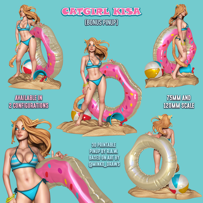 Catgirl Kisa - Beach Girl Pinup