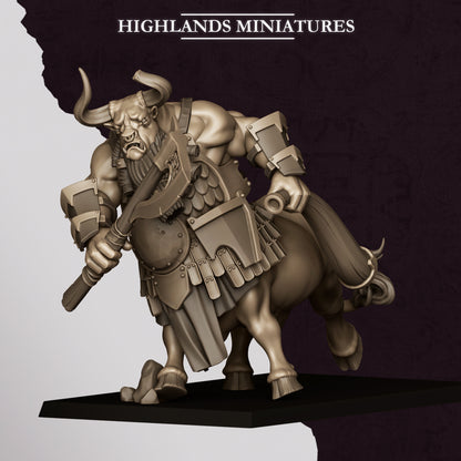 Marduk Minotaurs – Command Group | Sons of Marduk | Highlands Miniatures