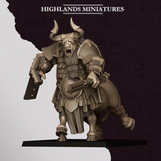 Marduk Minotaurs – Command Group | Sons of Marduk | Highlands Miniatures