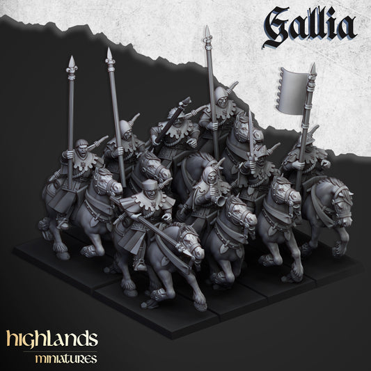 Mounted Men at Arms | Gallia, the Medieval Kingdom | Highlands Miniatures