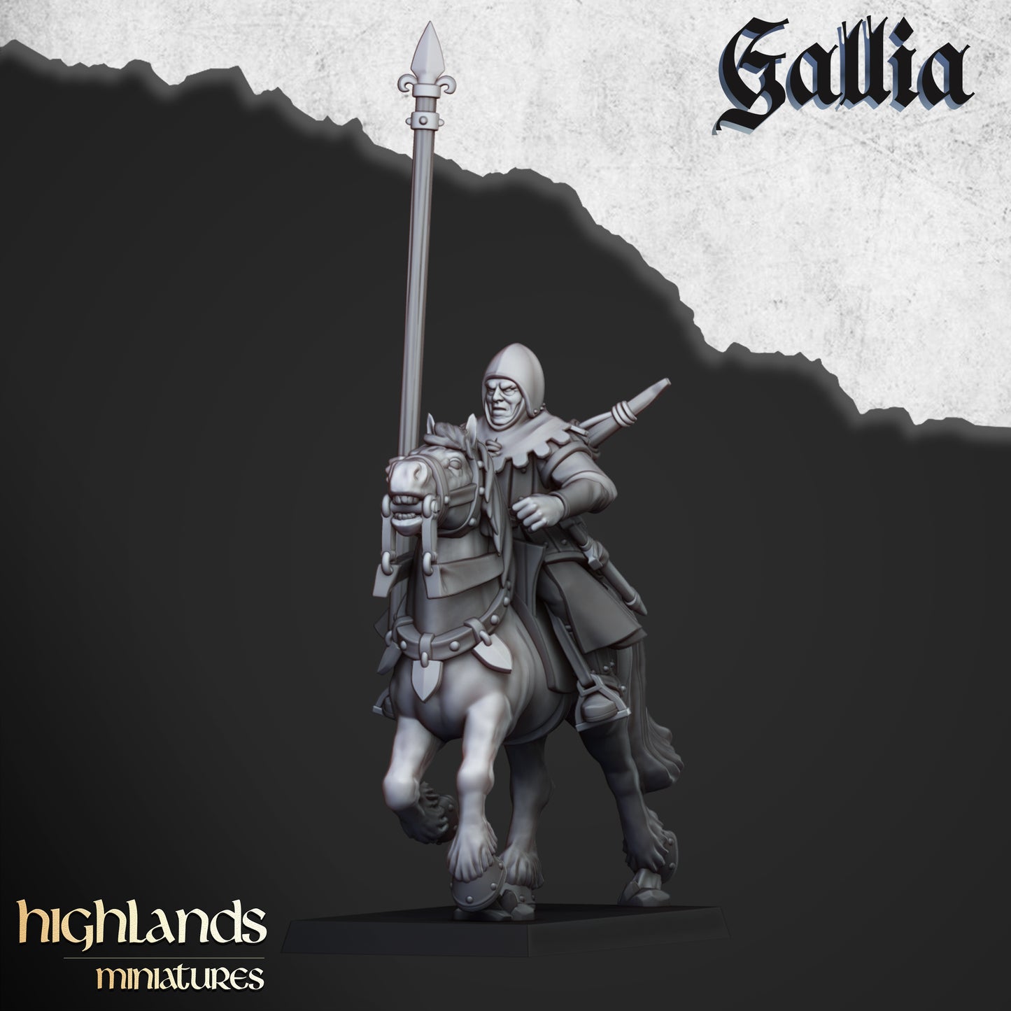 Mounted Men at Arms | Gallia, the Medieval Kingdom | Highlands Miniatures