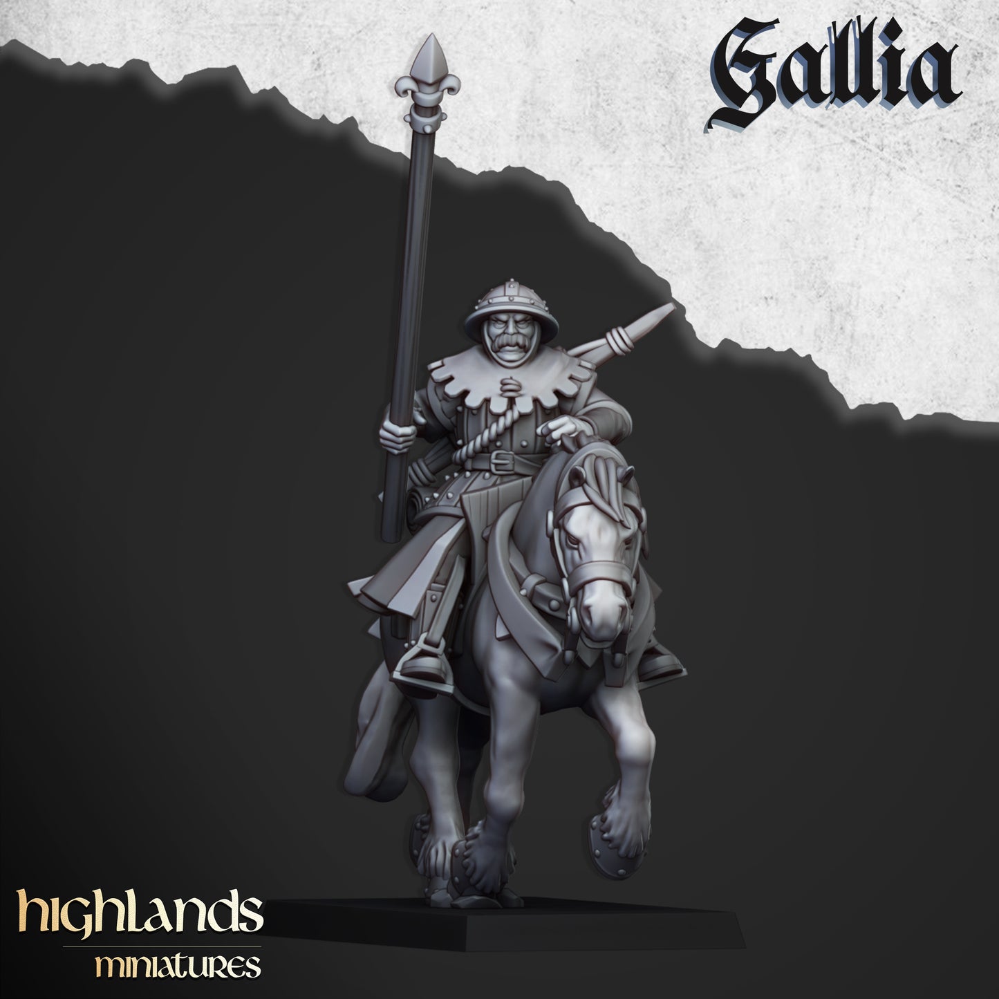 Mounted Men at Arms | Gallia, the Medieval Kingdom | Highlands Miniatures