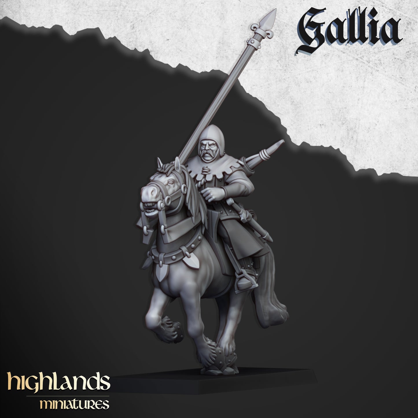 Mounted Men at Arms | Gallia, the Medieval Kingdom | Highlands Miniatures