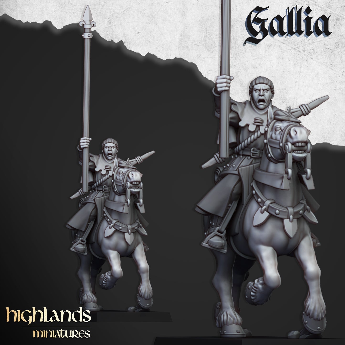 Mounted Men at Arms | Gallia, the Medieval Kingdom | Highlands Miniatures