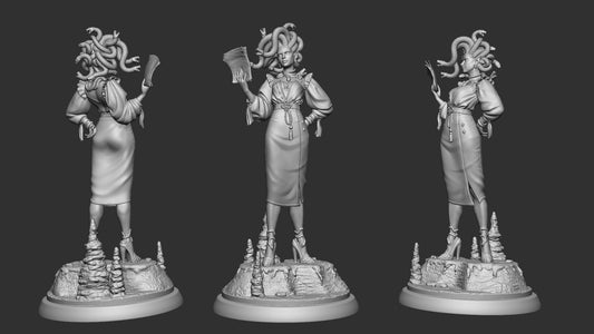 Office Medusa | Monstrooffice | Multiple Scales | Resin 3D Printed Miniature | White Werewolf Tavern