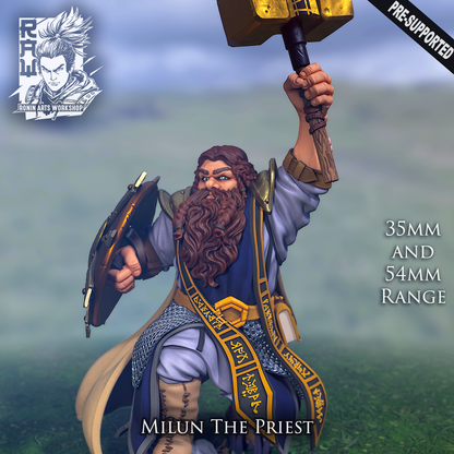 Milun - The Priest | The Promise of Steel | 28mm-120mm Scale | Ronin Arts Workshop