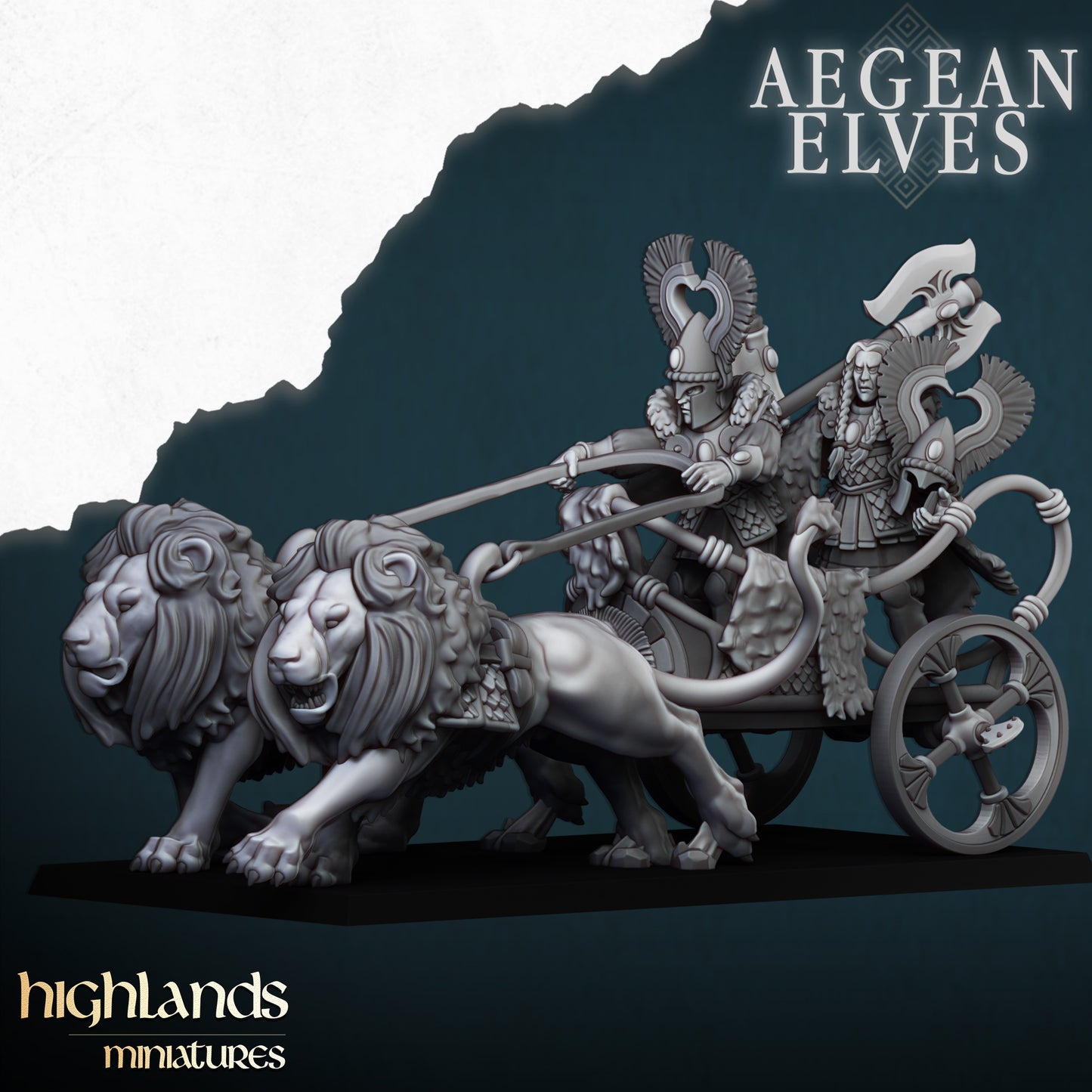 Aegean Elves Nemean Lion Chariot | Highlands Miniatures