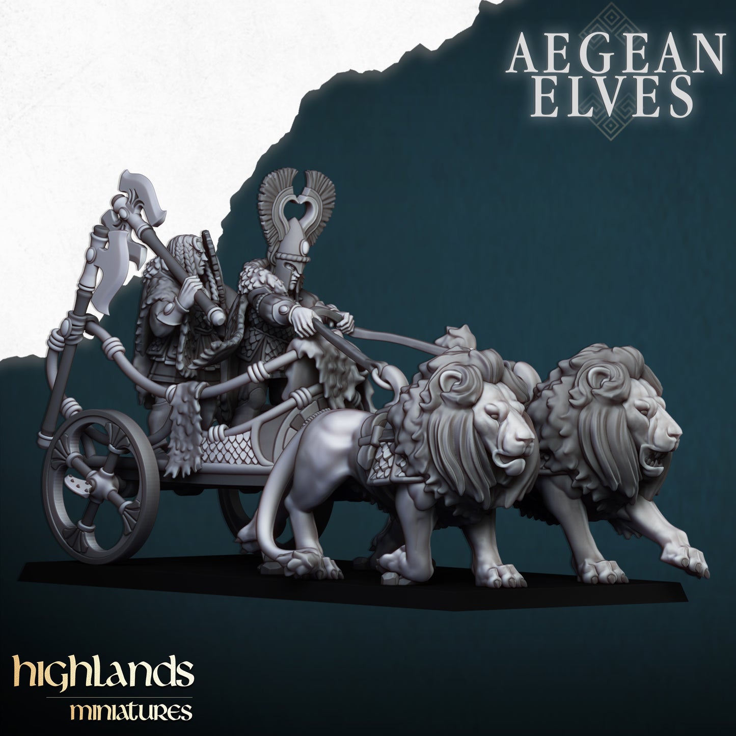 Aegean Elves Nemean Lion Chariot | Highlands Miniatures