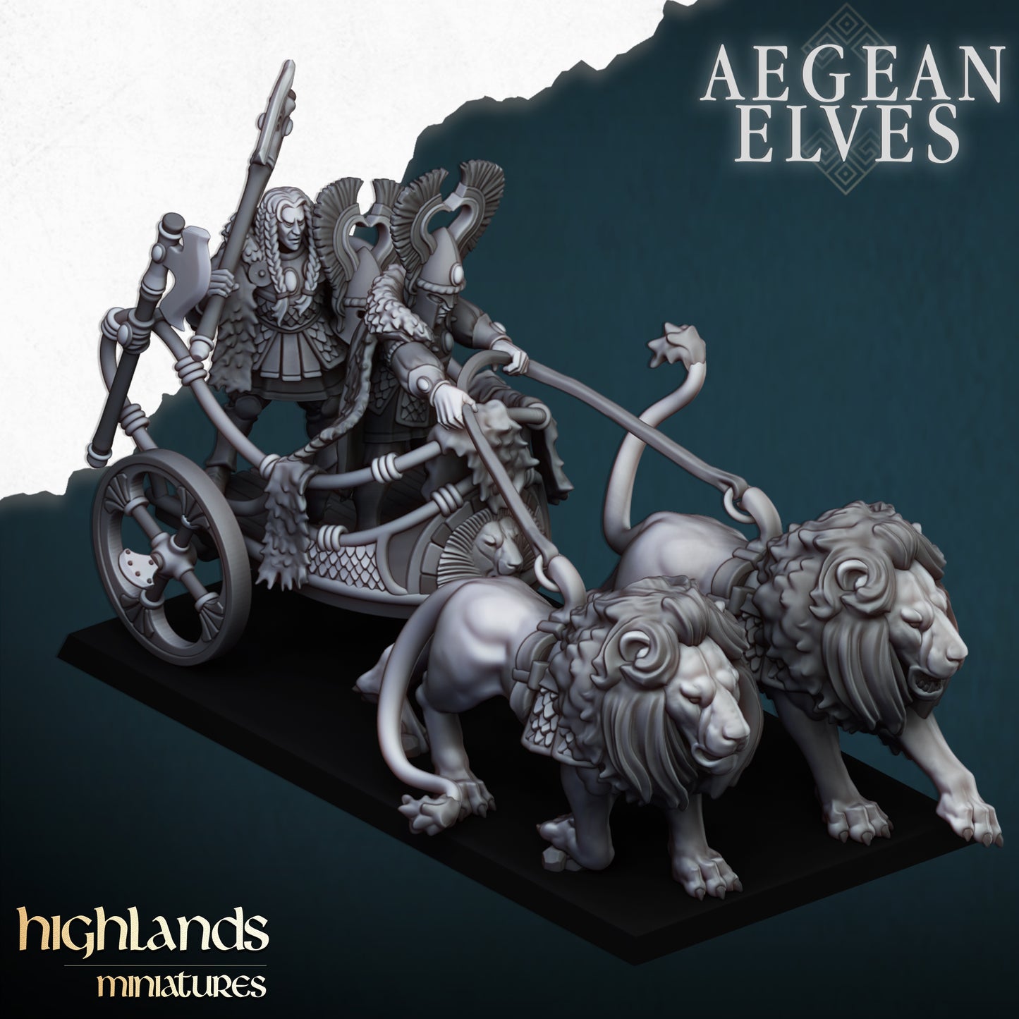 Aegean Elves Nemean Lion Chariot | Highlands Miniatures