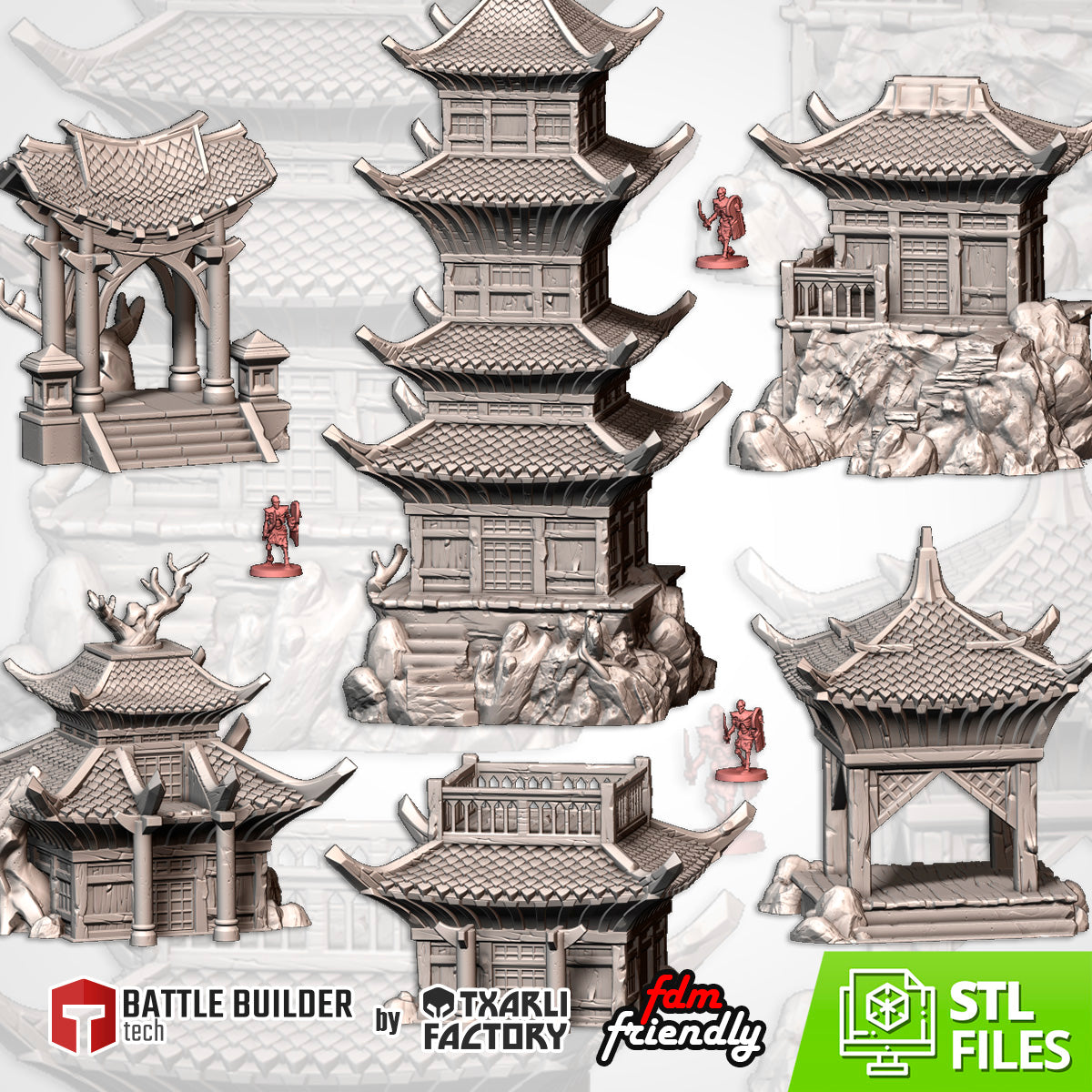 Oriental Buildings Terrain Set