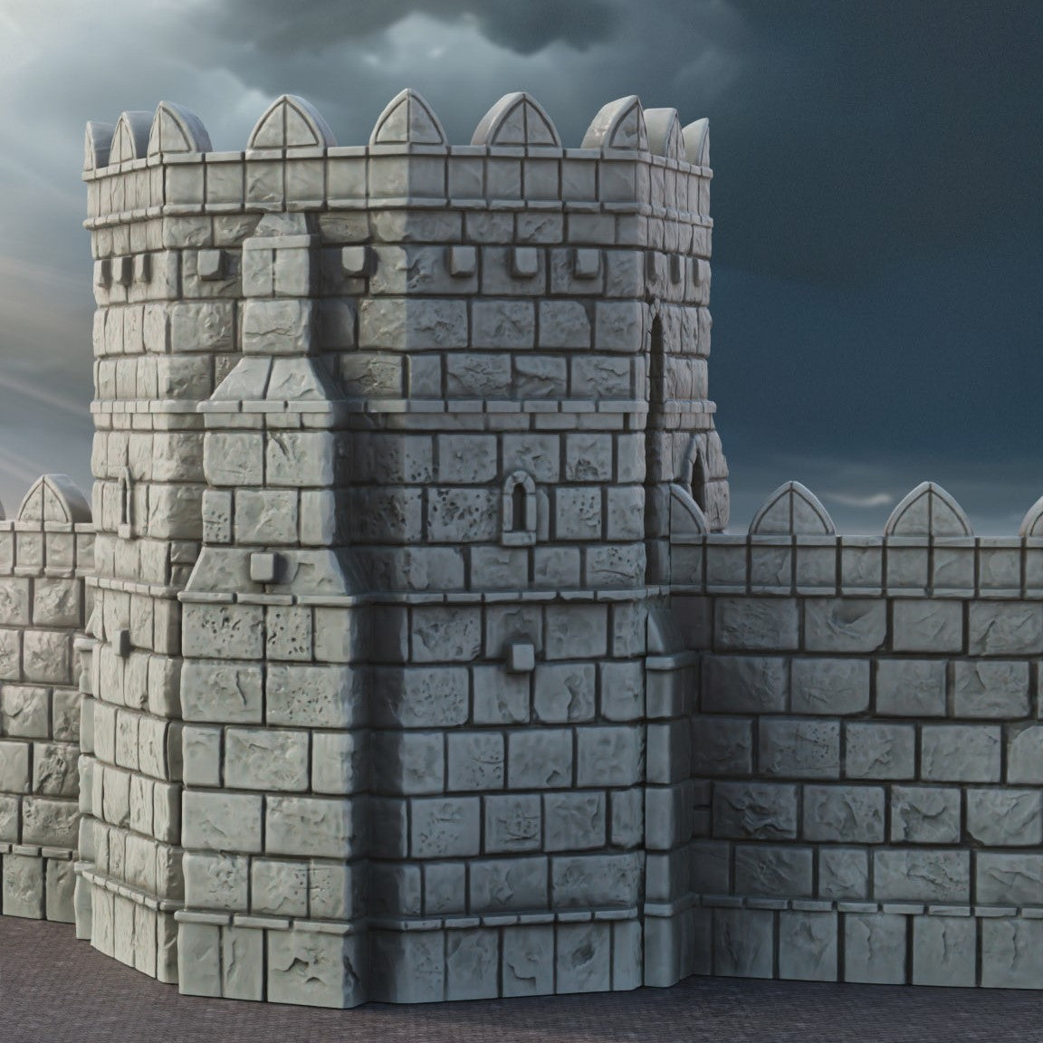 Outer Wall Set | 6-28mm Scale | Ivory City | The Printing Goes Ever On | Warhammer | RPG | DnD | Table Top Gaming | Buildings and Terrain
