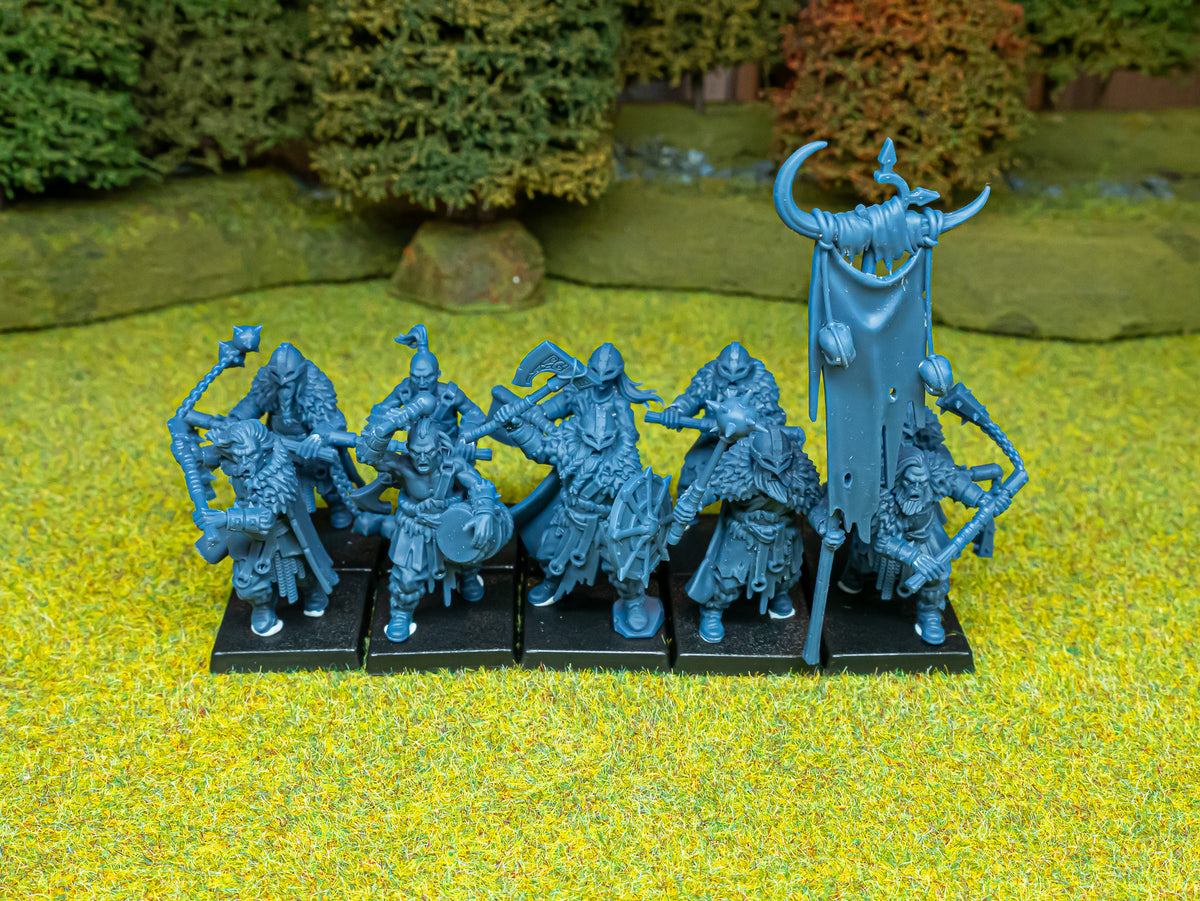 Norse Raiders units printed and assembled, designer's photo, Highlands Miniatures