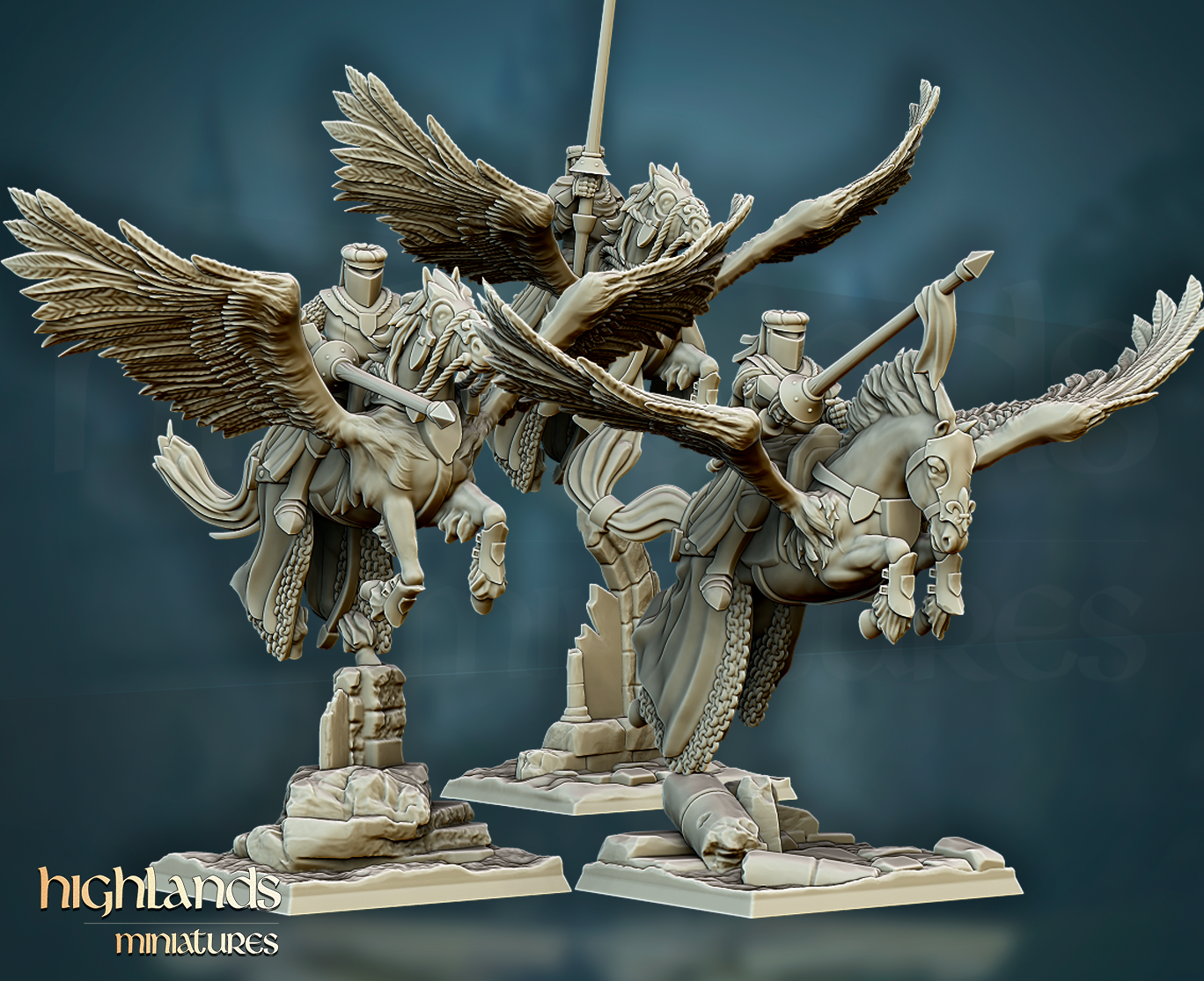 Pegasus Knights | Gallia, the Medieval Kingdom | Highlands Miniatures