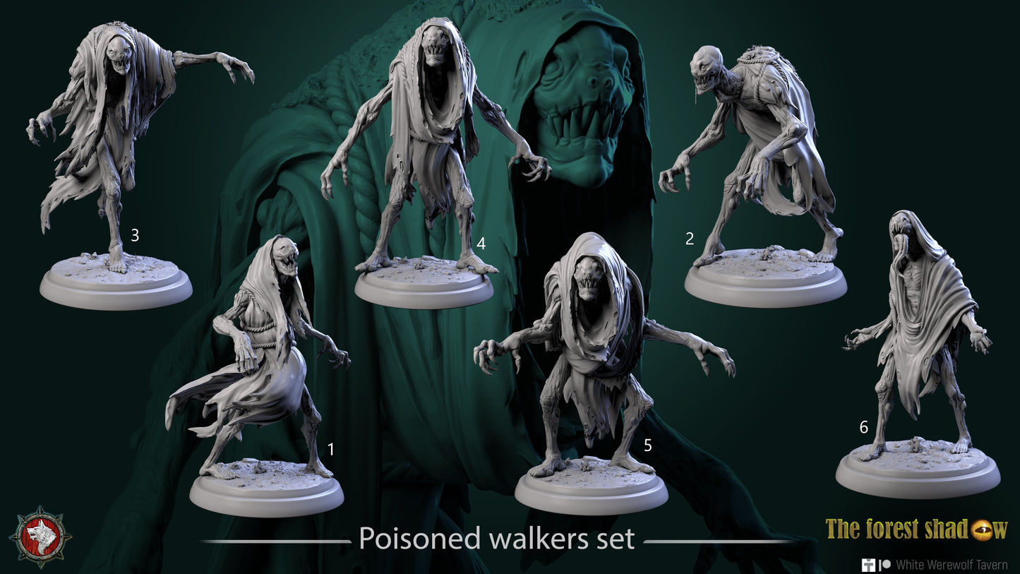 Poisoned Walkers Set | The Forest Shadow | Resin 3D Printed Miniature | White Werewolf Tavern | DnD