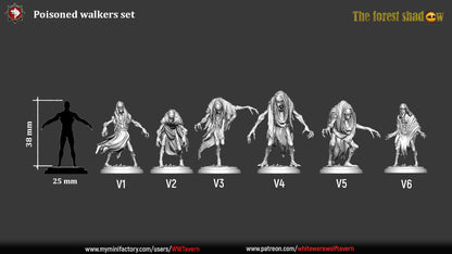 Poisoned Walkers Set | The Forest Shadow | Resin 3D Printed Miniature | White Werewolf Tavern | DnD