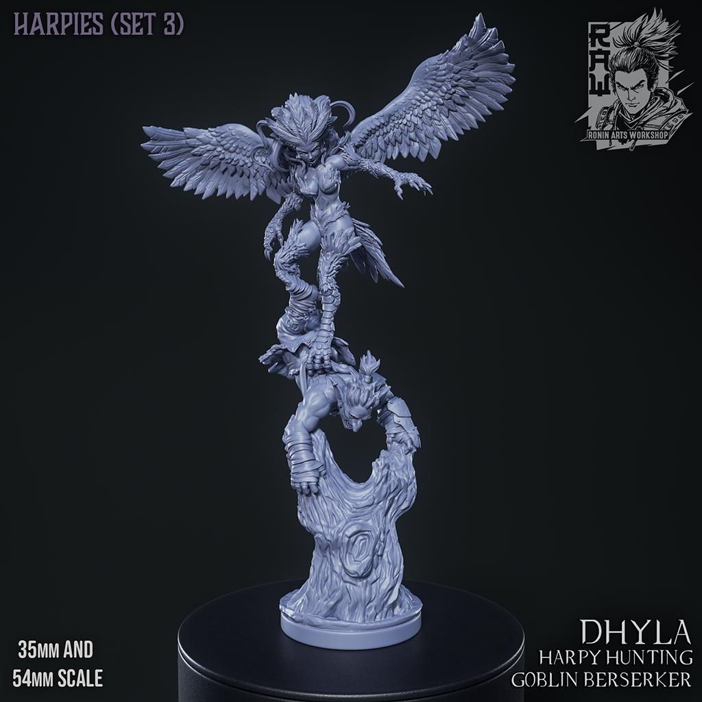 Dhyla the Harpy - Goblin Hunting Alt Pose | Pinups | Ronin Arts Workshop
