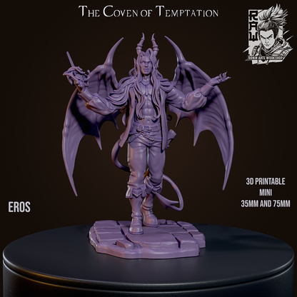 Eros the Incubus - Prince of Pleasure | NSFW or SFW | Resin 3D Printed Pinup | Ronin Arts Workshop