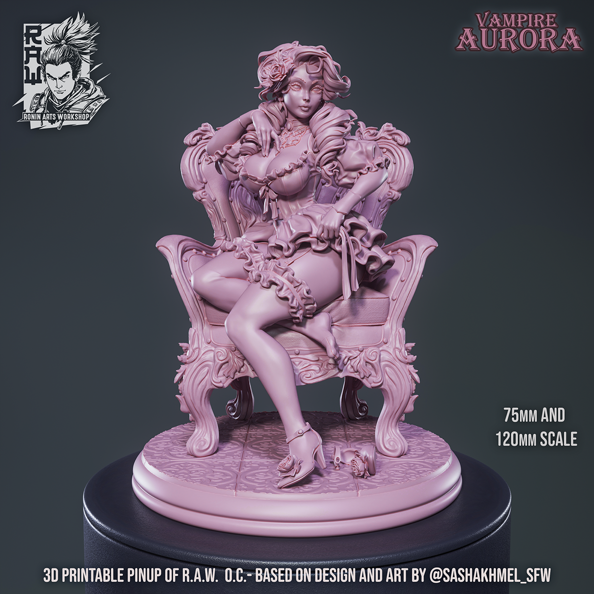 Vampire Aurora - Gothic PinUp Girl (NSFW) | Pinups | Ronin Arts Workshop