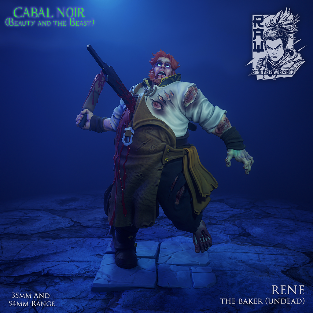 Rene The Baker - (Living or Undead Version) | Fantasy RPG Miniatures | Ronin Arts Workshop
