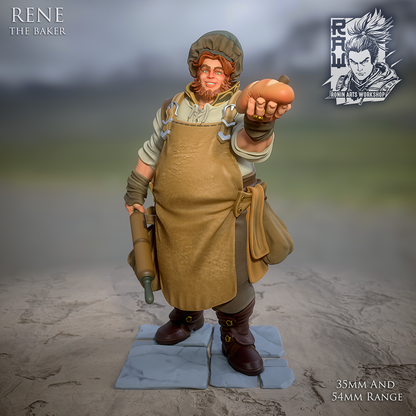 Rene The Baker - (Living or Undead Version) | Fantasy RPG Miniatures | Ronin Arts Workshop
