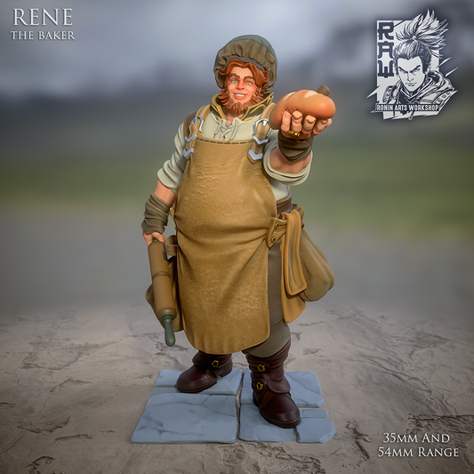 Rene The Baker - (Living or Undead Version) | Fantasy RPG Miniatures | Ronin Arts Workshop