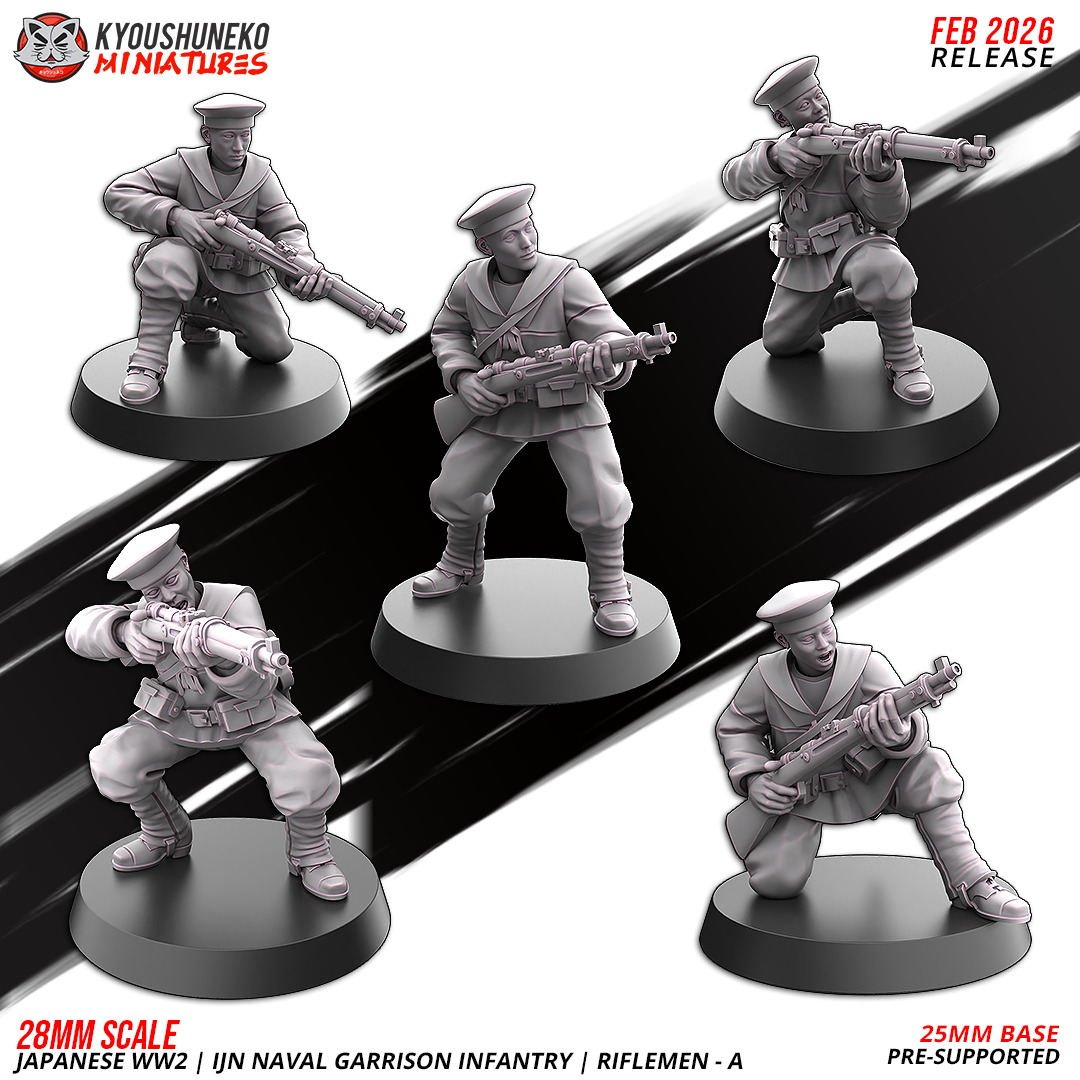 Japanese WW2 Naval Garrison Infantry Riflemen | Imperial Japanese Army | Kyoushuneko Miniatures