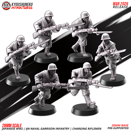 Naval Garrison Infantry - Charging Riflemen | Imperial Japanese Army | Kyoushuneko Miniatures
