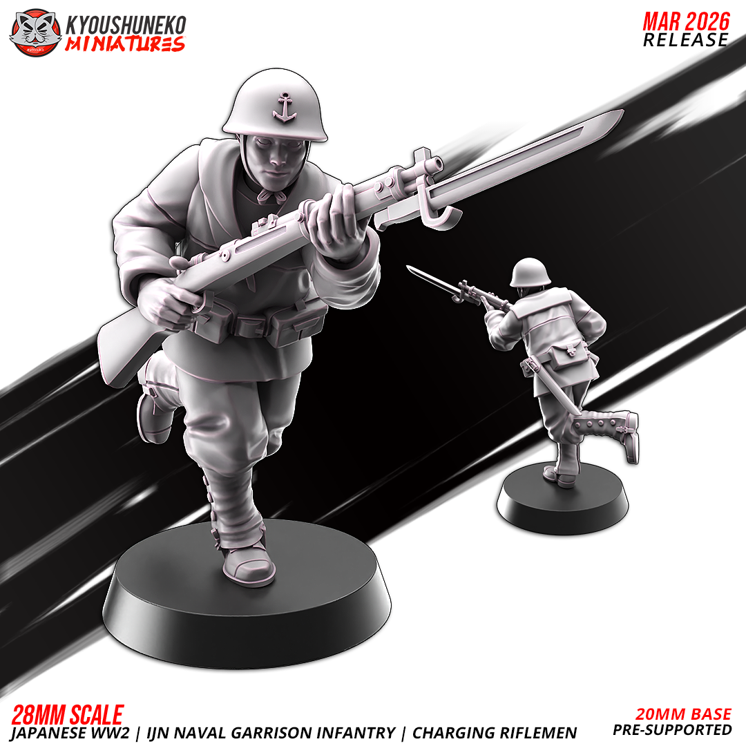 Naval Garrison Infantry - Charging Riflemen | Imperial Japanese Army | Kyoushuneko Miniatures