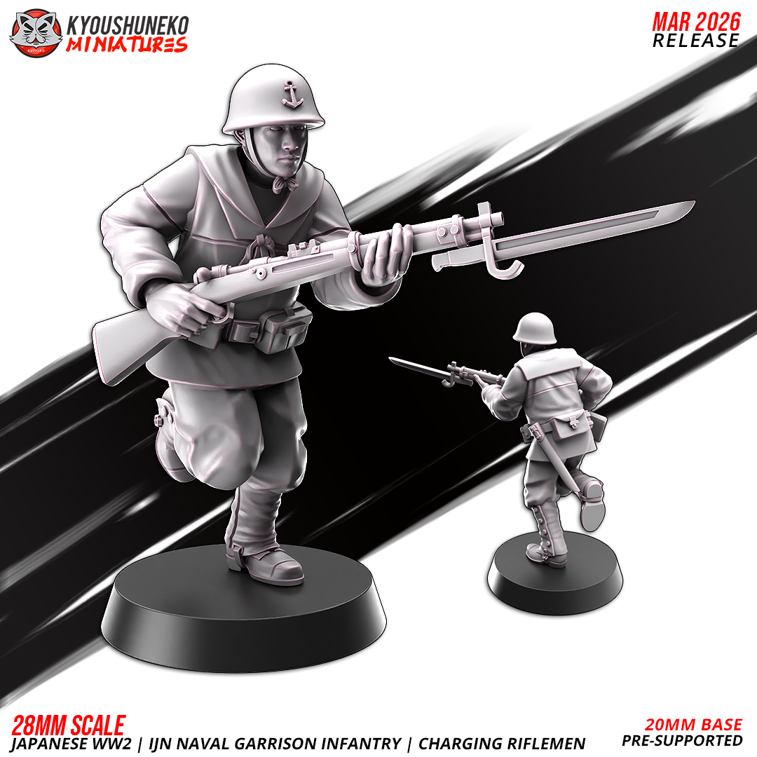 Naval Garrison Infantry - Charging Riflemen | Imperial Japanese Army | Kyoushuneko Miniatures