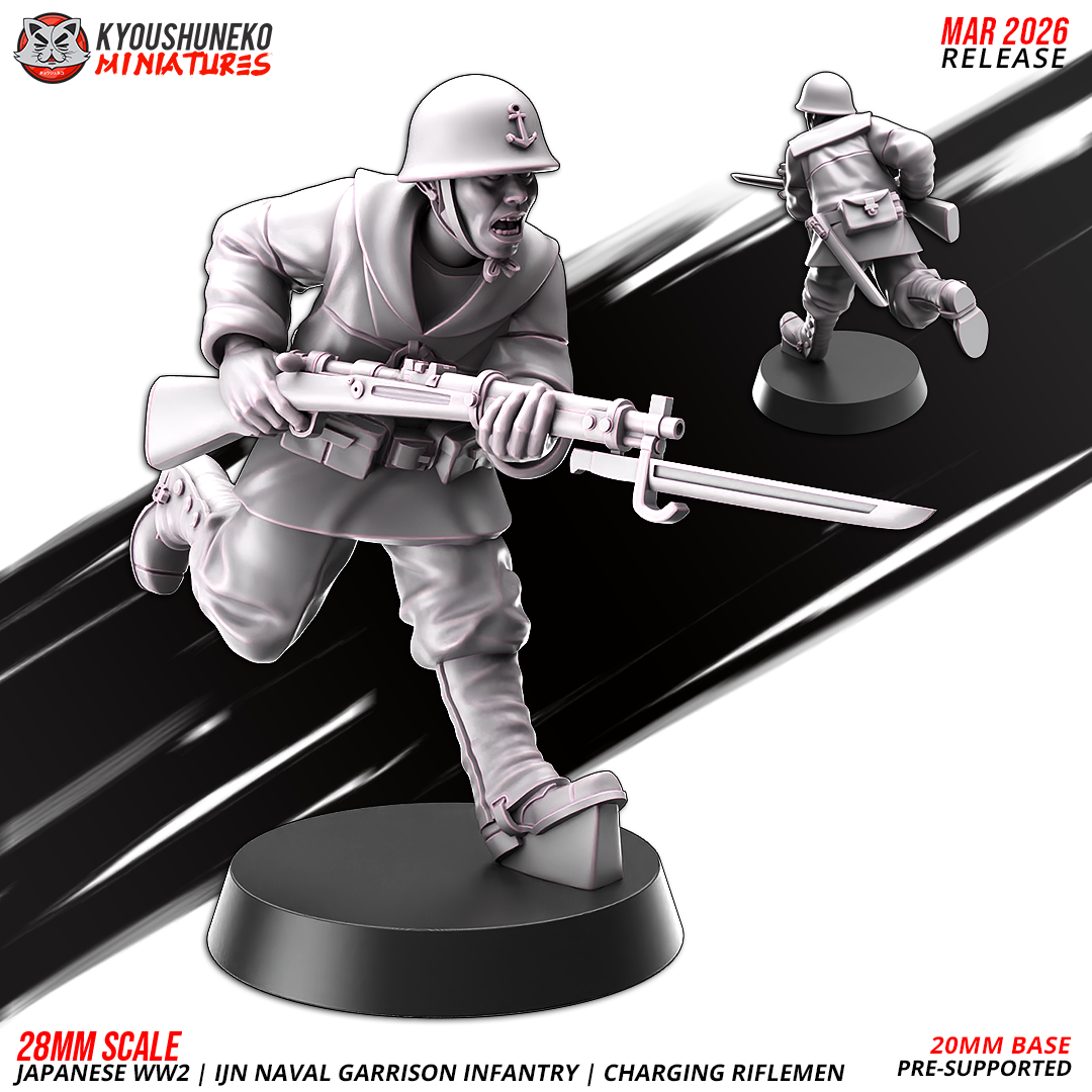 Naval Garrison Infantry - Charging Riflemen | Imperial Japanese Army | Kyoushuneko Miniatures