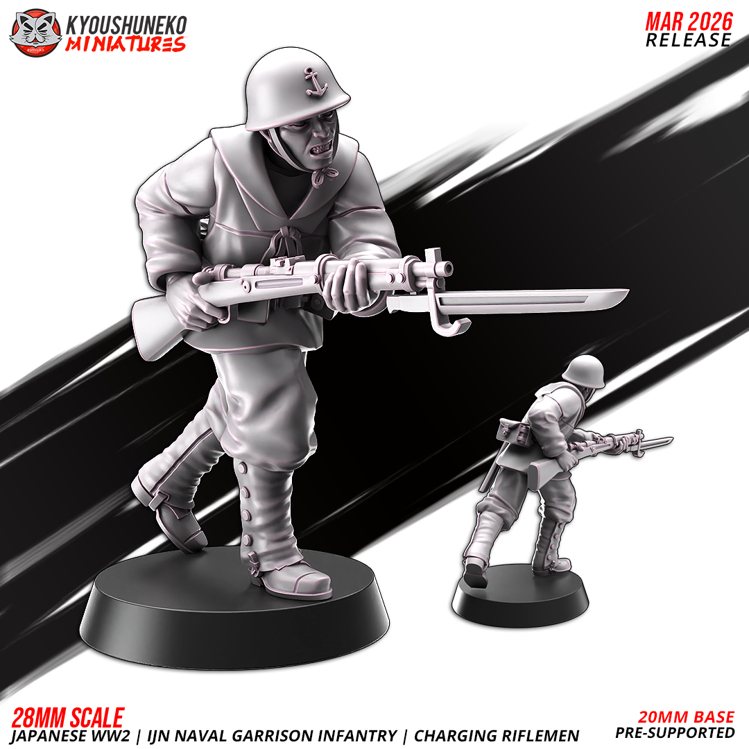 Naval Garrison Infantry - Charging Riflemen | Imperial Japanese Army | Kyoushuneko Miniatures