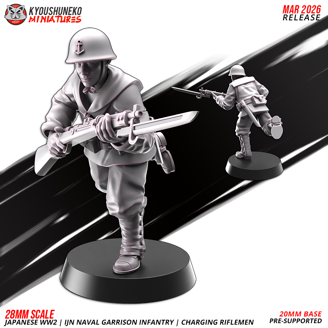 Naval Garrison Infantry - Charging Riflemen | Imperial Japanese Army | Kyoushuneko Miniatures