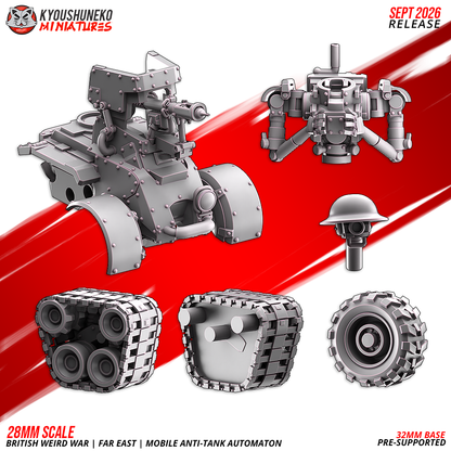 Mobile Anti-Tank Automaton parts sheet: hull, automaton driver, head, track units and wheel, by Kyoushuneko.