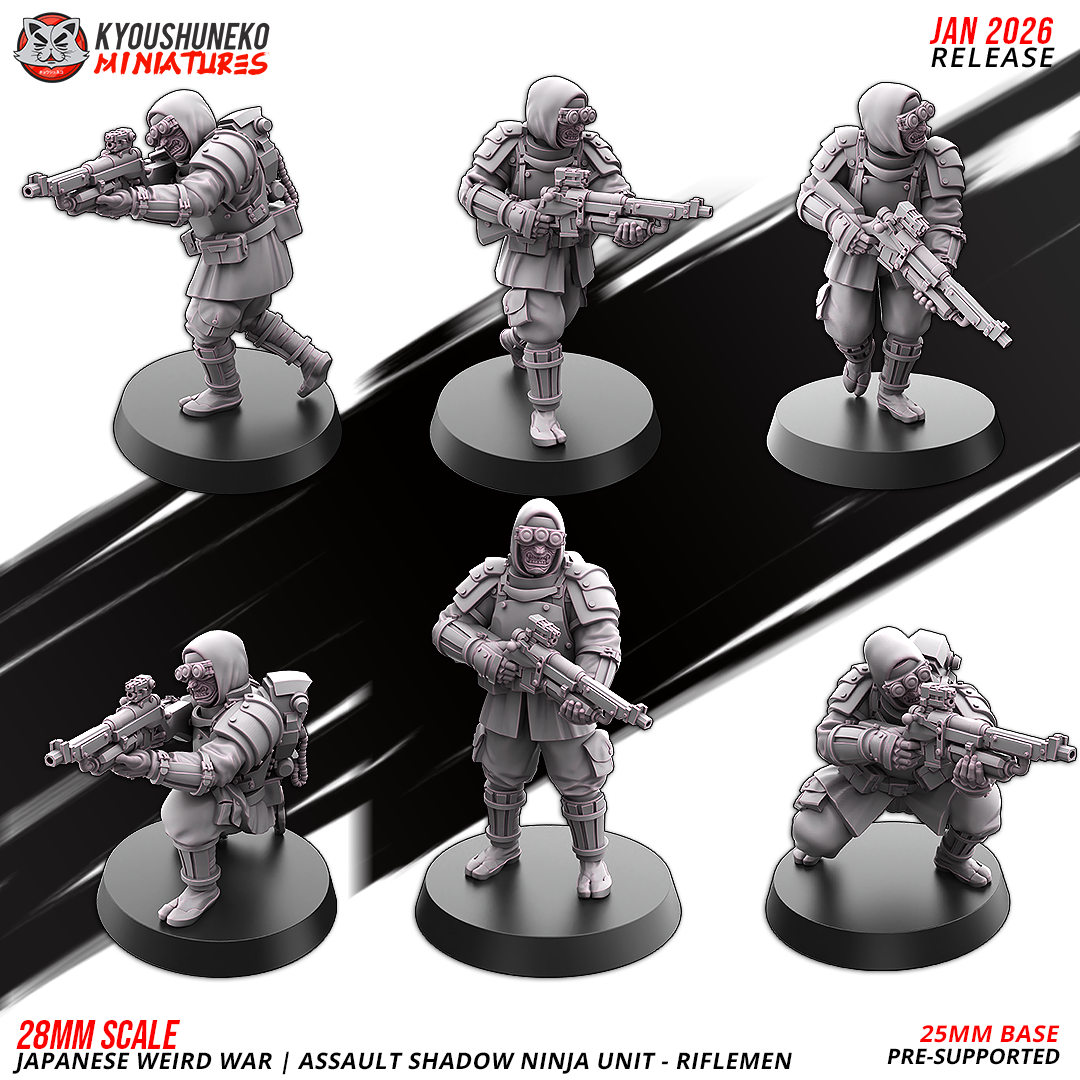 Japanese Assault Shadow Ninja – Rifleman | Imperial Japanese Army | Weird War II | Kyoushuneko Miniatures