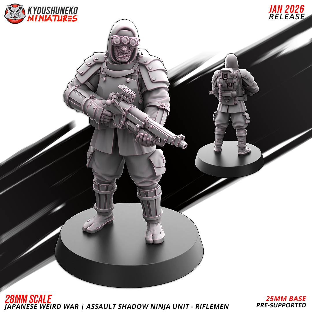 Japanese Assault Shadow Ninja – Rifleman | Imperial Japanese Army | Weird War II | Kyoushuneko Miniatures